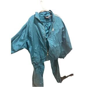 Vintage 90s Adidas Tracksuit Set sz M Nylon Green